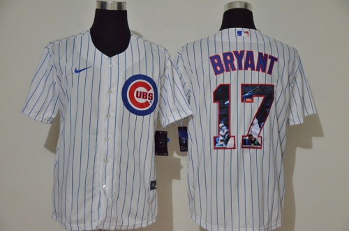 Men's Chicago Cubs #17 Kris Bryant White Unforgettable Moment Stitched Fashion MLB Cool Base Nike Jersey