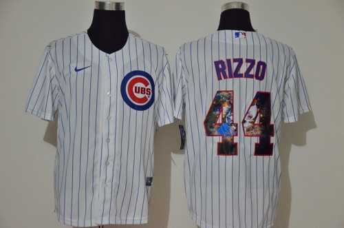 Men's Chicago Cubs #44 Anthony Rizzo White Unforgettable Moment Stitched Fashion MLB Cool Base Nike Jersey