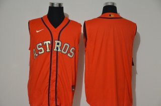 Men's Houston Astros Blank Orange Gold 2020 Cool and Refreshing Sleeveless Fan Stitched MLB Nike Jersey