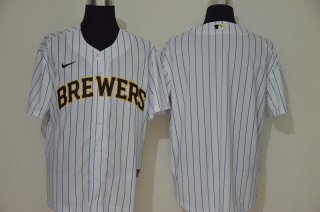 Men's Milwaukee Brewers Blank White Stitched MLB Cool Base Nike Jersey