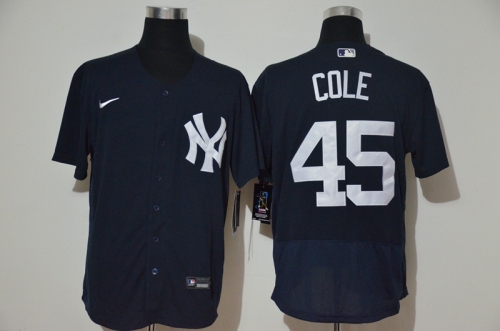 Men's New York Yankees #45 Gerrit Cole Black Stitched MLB Flex Base Nike Jersey