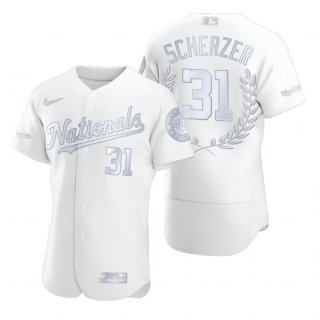 Men's Washington Nationals #31 Max Scherzer White Nike Flexbase Fashion Jersey