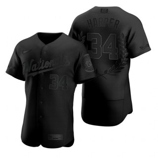 Men's Washington Nationals #34 Bryce Harper Black Nike Flexbase Fashion Jersey