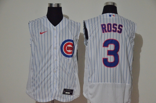 Men's Chicago Cubs #3 David Ross White 2020 Cool and Refreshing Sleeveless Fan Stitched Flex Nike Jersey