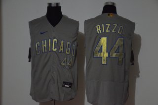 Men's Chicago Cubs #44 Anthony Rizzo Grey Gold 2020 Cool and Refreshing Sleeveless Fan Stitched Flex Nike Jersey