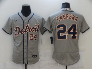 Men Detroit Tigers 24 Cabrera Grey Elite 2021 Nike MLB Jersey