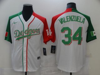 Men's Los Angeles Dodgers #34 Fernando Valenzuela White Mexican Heritage Culture Night Nike Jersey