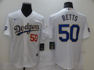 Men Los Angeles Dodgers 50 Betts White Game 2021 Nike MLB Jersey