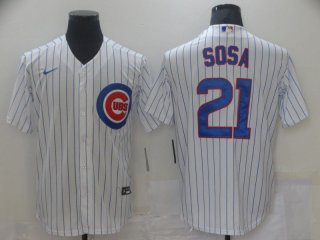 Men Chicago Cubs 21 Sosa White Game Nike MLB Jerseys