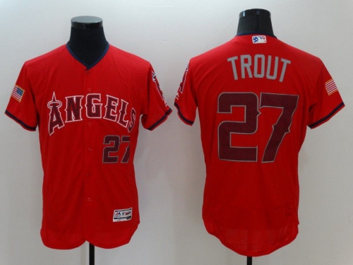 Men Los Angeles Angels 27 Trout Red Elite 2021 MLB Jersey