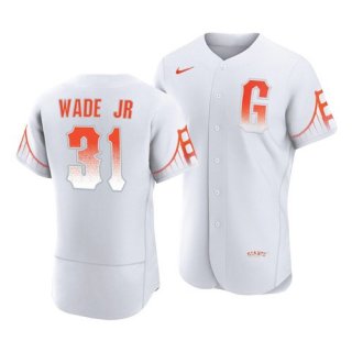 San Francisco Giants #31 LaMonte Wade Jr White 2021 City Connect MLB Flex Base Nike Jersey