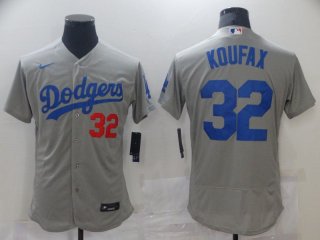 Men Los Angeles Dodgers 32 Koufax Grey Elite 2021 Nike MLB Jersey