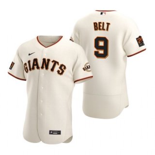 Men's San Francisco Giants #9 Brandon Belt 2020 Baseball Cream Jersey