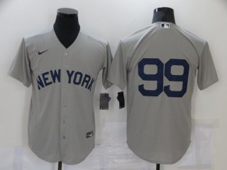 Men's New York Yankees #99 Aaron Judge 2021 Grey Field of Dreams Cool Base Stitched Baseball Jersey