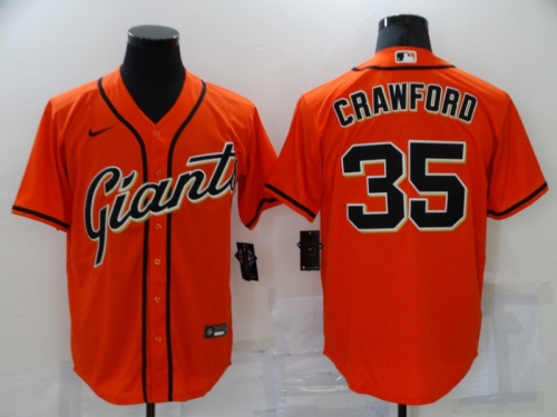 Men's San Francisco Giants #35 Brandon Crawford Orange Stitched MLB Cool Base Nike Jersey