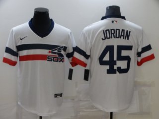 Men's Chicago White Sox #45 Michael Jordan White 2021 Throwback Cool Base Nike Jersey