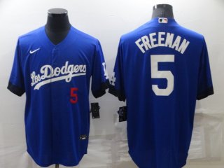 Men's Los Angeles Dodgers #5 Freddie Freeman Royal City Connect Flex Base Stitched Jersey