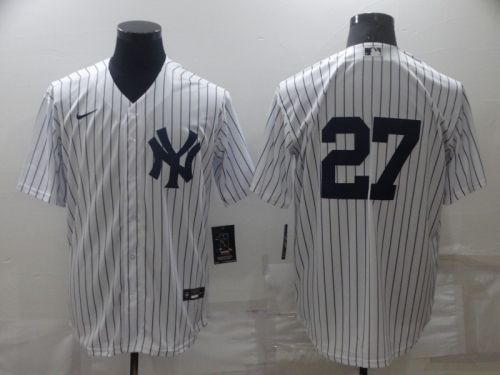 Men's New York Yankees #27 Giancarlo Stanton White No Name Stitched MLB Nike Cool Base Jersey