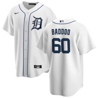 Men's Detroit Tigers #60 Akil Baddoo White Cool Base Stitched Jersey