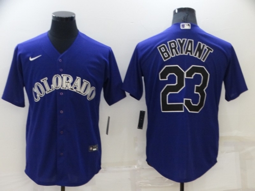 Men's Colorado Rockies #23 Kris Bryant Purple Stitched MLB Cool Base Nike Jersey