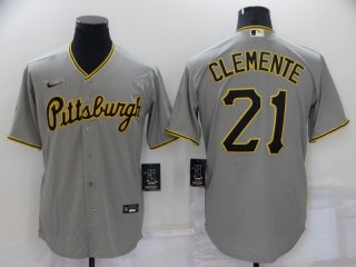 Men's Pittsburgh Pirates #21 Roberto Clemente Grey Stitched MLB Cool Base Nike Jersey