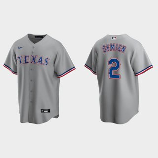 Men's Texas Rangers #2 Marcus Semien Gray Cool Base Stitched Baseball Jersey