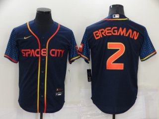 Men's Houston Astros #2 Alex Bregman 2022 Navy City Connect Cool Base Stitched Jersey