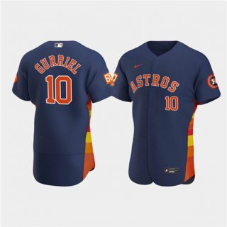 Men's Houston Astros #10 Yuli Gurriel Navy 60th Anniversary Flex Base Stitched Baseball Jersey