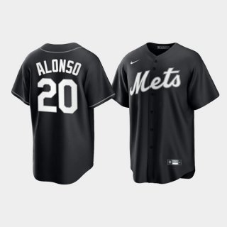 Men's New York Mets #20 Pete Alonso Black Cool Base Stitched Baseball Jersey