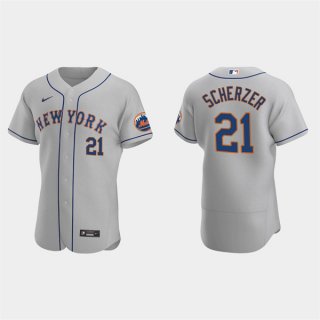 Men's New York Mets #21 Max Scherzer Gray Flex Base Stitched Jersey