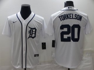 Men's Detroit Tigers #20 Spencer Torkelson White Stitched Cool Base Nike Jersey