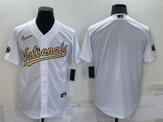 Men's Washington Nationals Blank White 2022 All Star Stitched Cool Base Nike Jersey