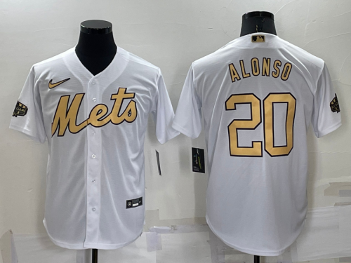 Men's New York Mets #20 Pete Alonso White 2022 All Star Stitched Cool Base Nike Jersey