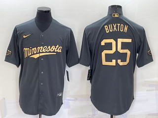 Men's Minnesota Twins #25 Byron Buxton Grey 2022 All Star Stitched Cool Base Nike Jersey