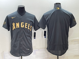 Men's Los Angeles Angels Blank Grey 2022 All Star Stitched Flex Base Nike Jersey