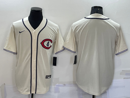 Men's Chicago Cubs Blank Cream Turn Back the Clock Stitched MLB Cooperstown Collection Nike Jersey