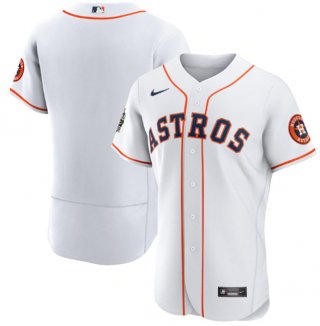 Men's Houston Astros Blank White 2022 World Series Flex Base Stitched Baseball Jersey