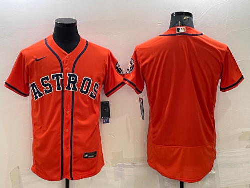 Men's Houston Astros Blank Orange Stitched MLB Flex Base Nike Jersey