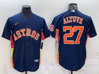 Men's Houston Astros #27 Jose Altuve Navy Blue With Patch Stitched MLB Cool Base Nike Jersey