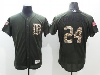 Men's Detroit Tigers #24 Miguel Cabrera Green Salute to Service 2016 Flexbase Majestic Baseball Jersey