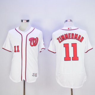 Men's Washington Nationals #11 Ryan Zimmerman White Home 2016 Flexbase Majestic Baseball Jersey