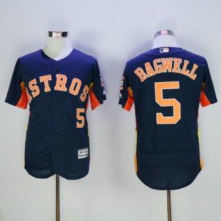 Men's Houston Astros #5 Jeff Bagwell Retired Navy Blue 2016 Flexbase Majestic Baseball Jersey