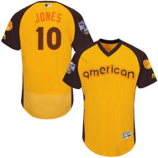 Adam Jones Gold 2016 All-Star Jersey - Men's American League Baltimore Orioles #10 Flex Base Majestic MLB Collection Jersey