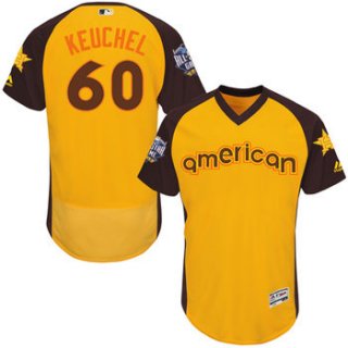 Dallas Keuchel Gold 2016 All-Star Jersey - Men's American League Houston Astros #60 Flex Base Majestic MLB Collection Jersey