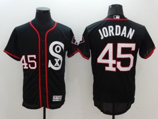 Men's Chicago White Sox #45 Michael Jordan Retired Retired Black Retro 2016 Flexbase Majestic Baseball Jersey