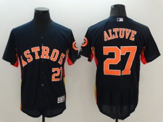 Men's Houston Astros #27 Jose Altuve Navy Blue 2016 Flexbase Majestic Baseball Jersey