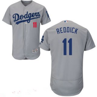 Los Angeles Dodgers #11 Josh Reddick Gray 2016 Flex Base Majestic Stitched MLB Jersey