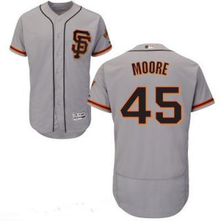 Men's San Francisco Giants #45 Matt Moore Gray SF 2016 Majestic Flex Base Stitched MLB Jersey