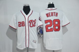 Men's Washington Nationals #28 Jayson Werth White Home Stitched MLB 2016 Majestic Flex Base Jersey