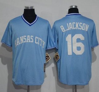 Royals #16 Bo Jackson Light Blue Cooperstown Stitched MLB Jersey